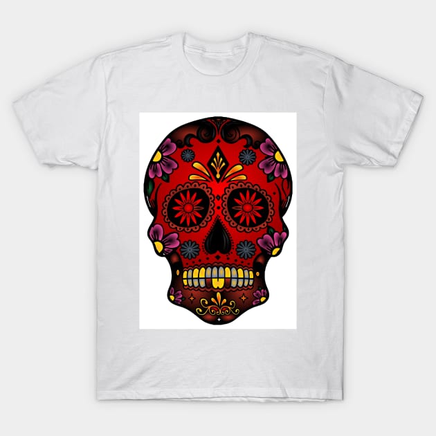 Sugar Skull 01 (Style:92) T-Shirt by luminousstore